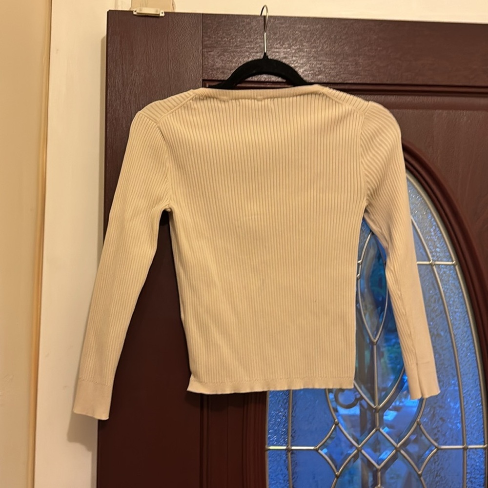 J. Crew Beige Ribbed Knit Top